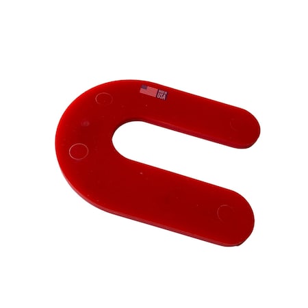 Glazelock 1/8" 3"L x 2 5/16"W 3/4" Slot, U-shaped Horseshoe Plastic Flat Shims Red 100pc/bag Econo19